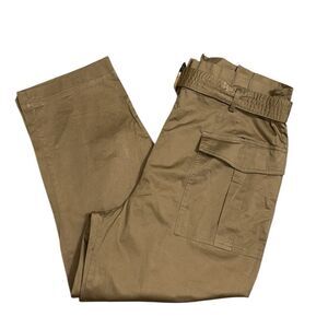 H&M Tan Khaki Cargo Belted Ankle Length Pants(Size 14)